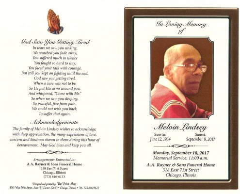 Melvin Lindsey Obituary