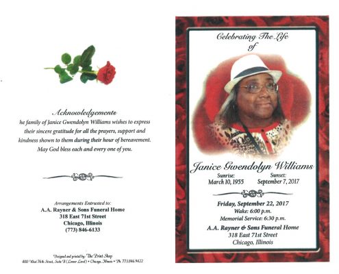 Janice Gwendolyn Williams Obituary