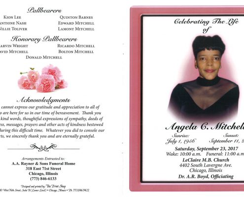 Angela C Mitchell Obituary