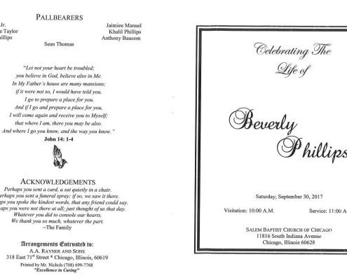 Beverly Phillips Obituary