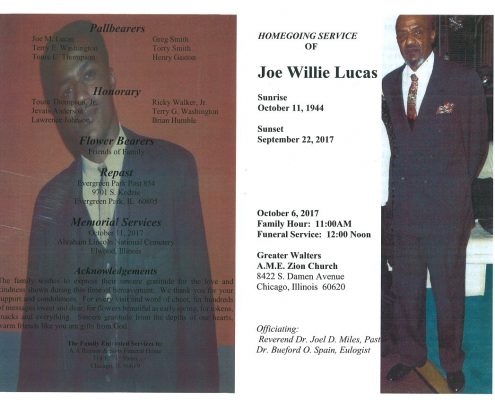 Joe Willie Lucas Obituary