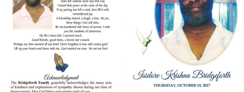 Isidore Krishna Bridgeforth Obituary