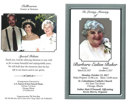 Barbara Eulien Baker Obituary