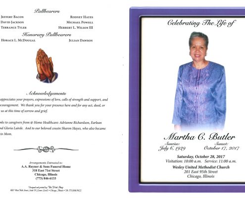 Martha C Butler Obituary
