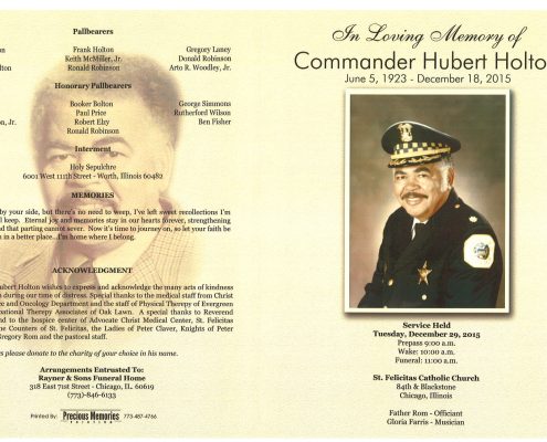 Commander Hubert Holton Obituary