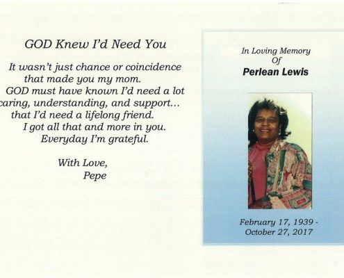 Perlean Lewis Obituary