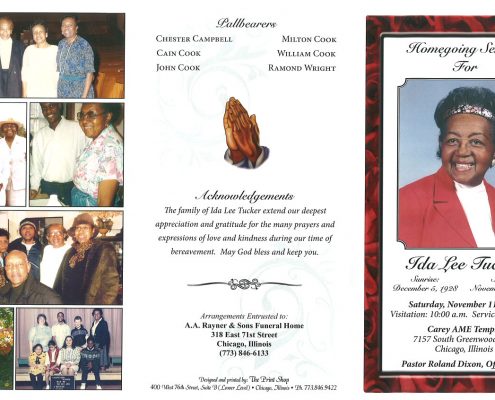 Ida Lee Tucker Obituary