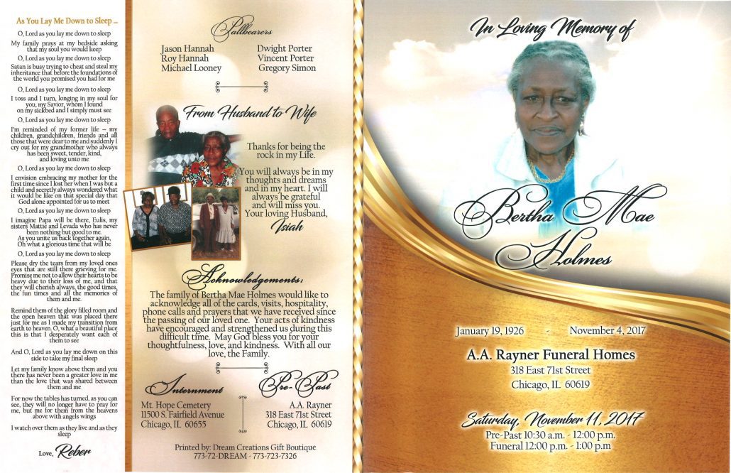 Bertha Mae Holmes Obituary
