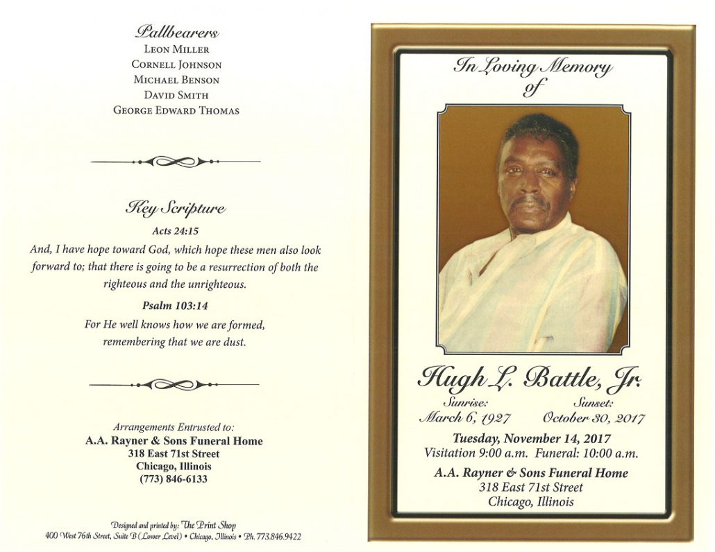 Hugh L Battle Jr Obituary