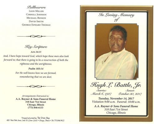 Hugh L Battle Jr Obituary