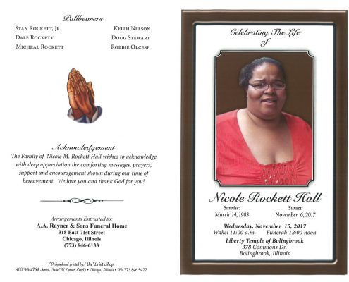 NIcole Rockett Hall Obituary