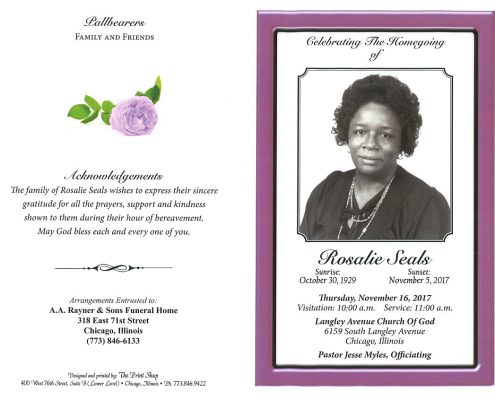 Rosalie Seals Obituary