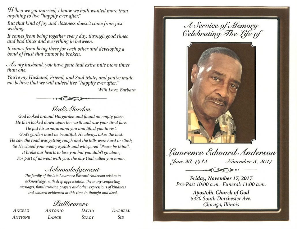Lawrence Edward Anderson Obituary