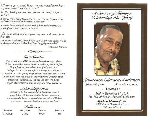 Lawrence Edward Anderson Obituary