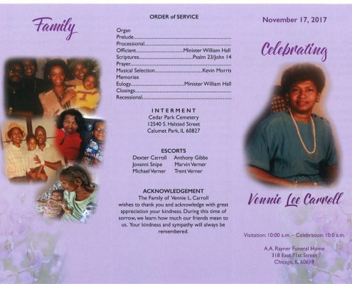 Vennie Lee Carroll Obituary