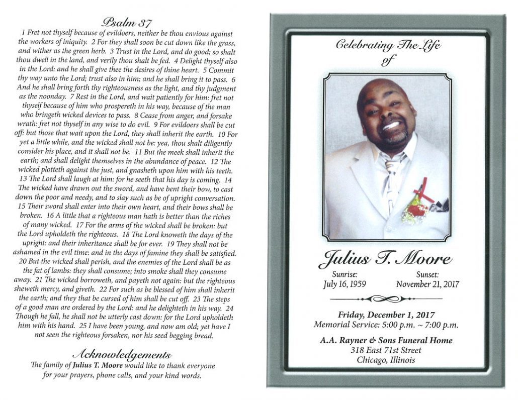 Julius T Moore Obituary