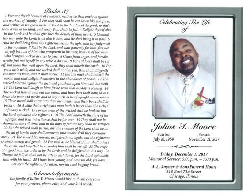 Julius T Moore Obituary