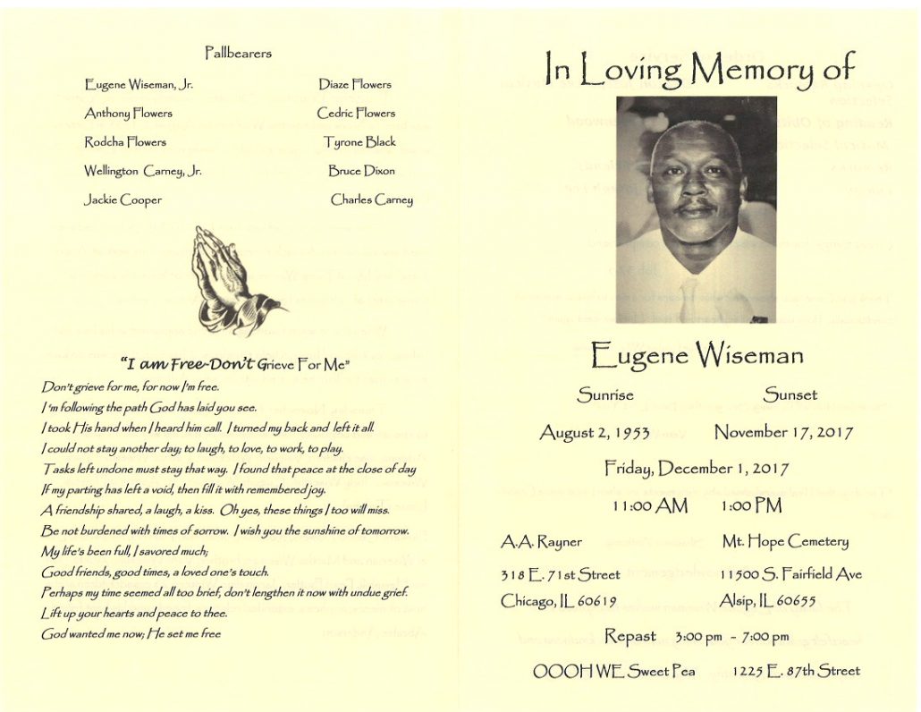 Eugene Wiseman Obituary