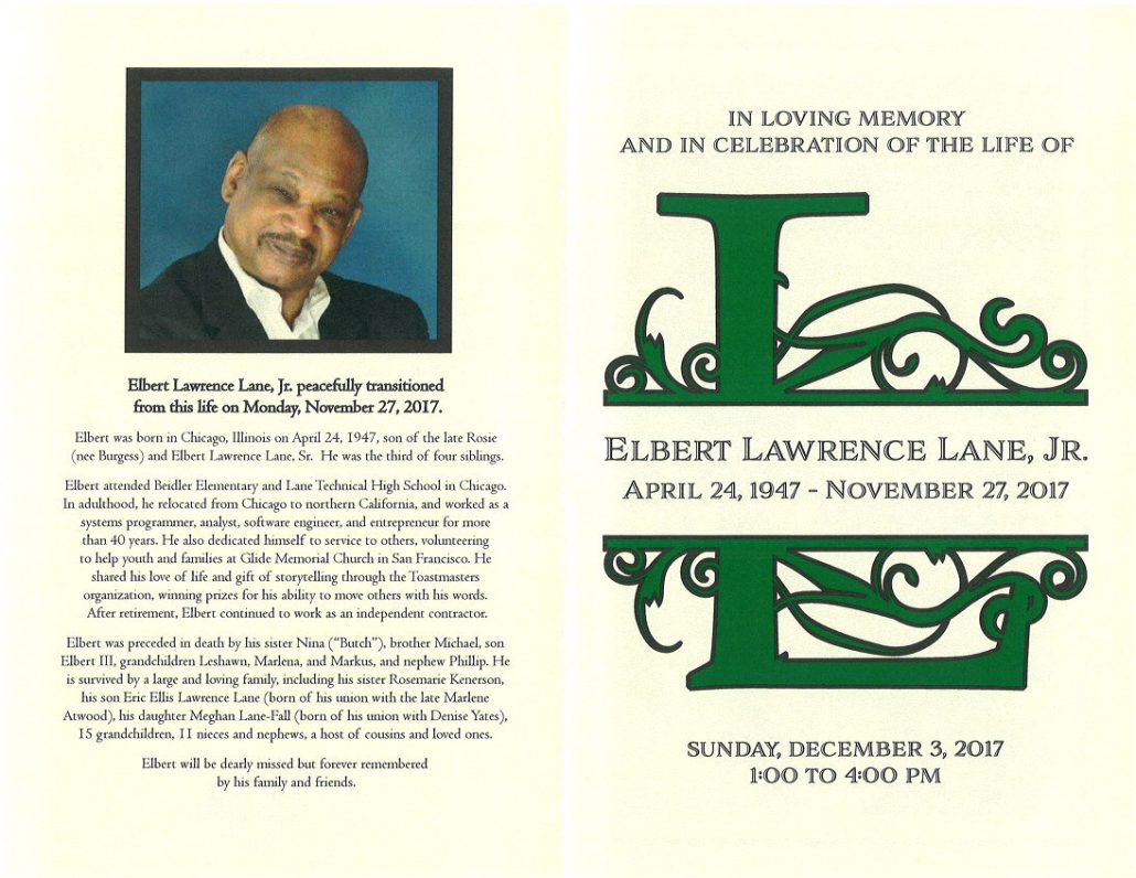 Elbert Lawrence Lane Jr Obituary