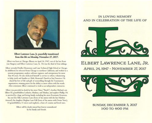 Elbert Lawrence Lane Jr Obituary