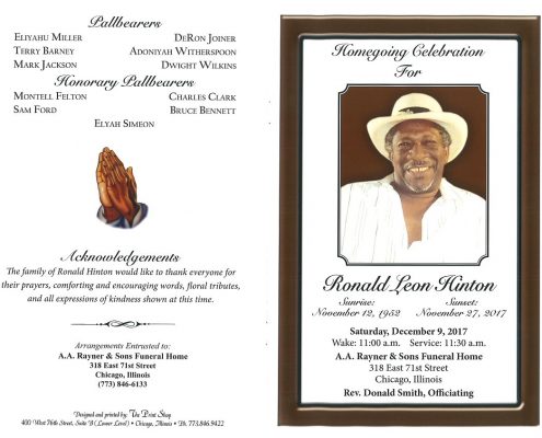 Ronald Leon Hinton Obituary