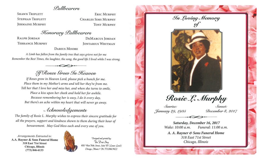 Rosie L Murphy Obituary