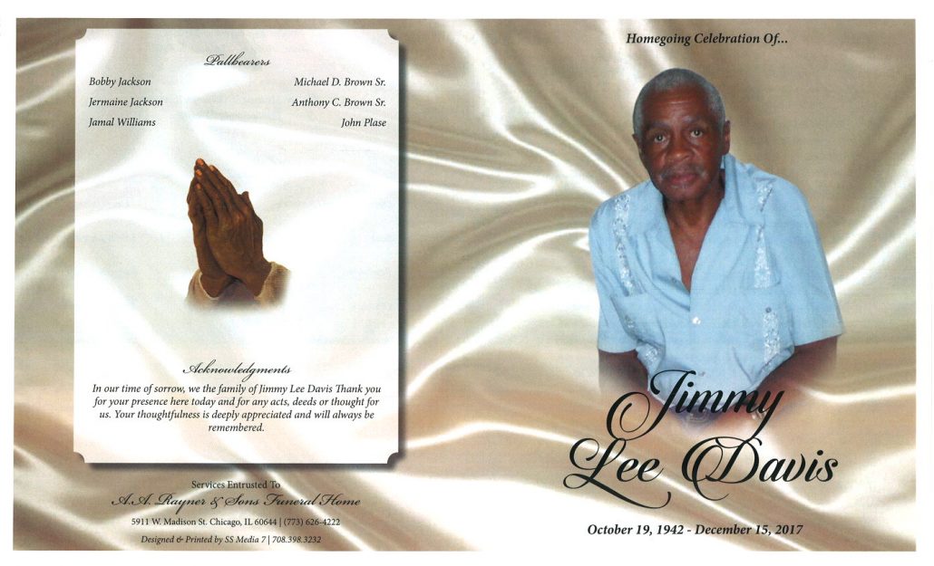 Jimmy Lee Davis Obituary AA Rayner and Sons Funeral Homes