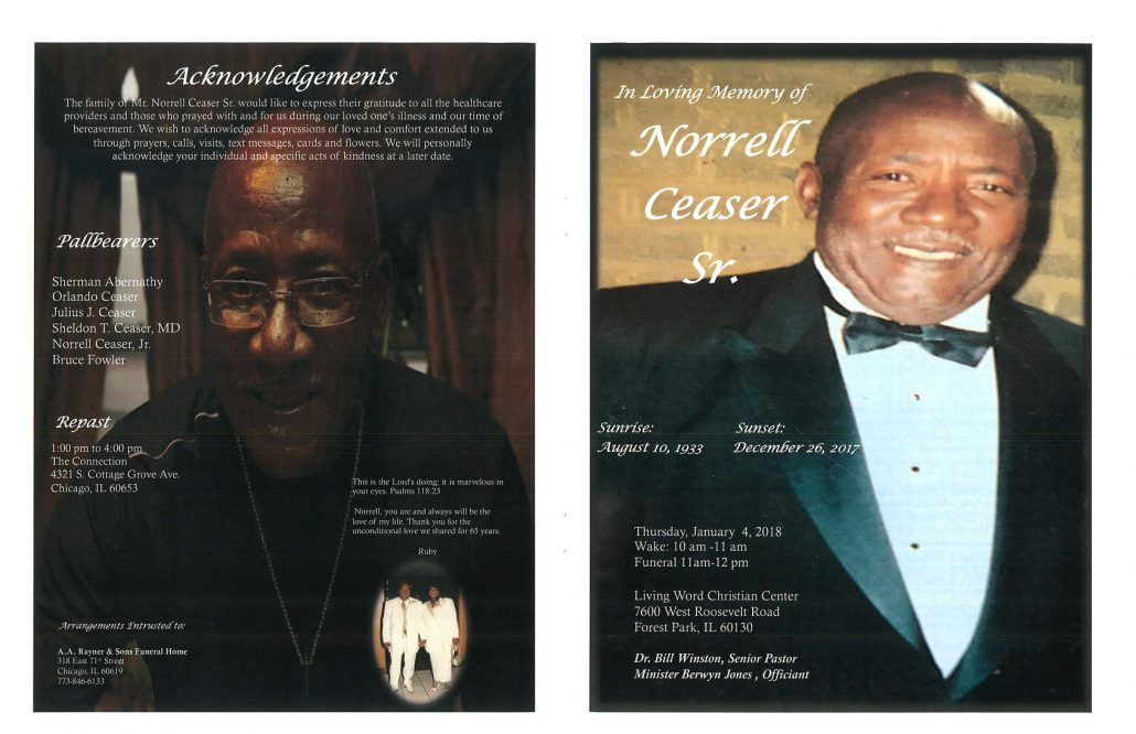Norrell Ceaser Sr Obituary