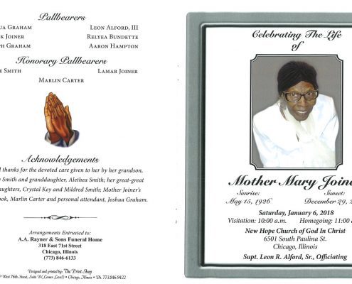 Mother Mary Joiner Obituary