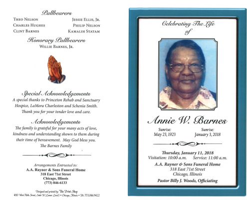 Annie W Barnes Obituary