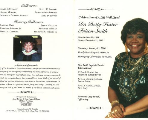 Dr Betty Foster Frison Smith Obituary