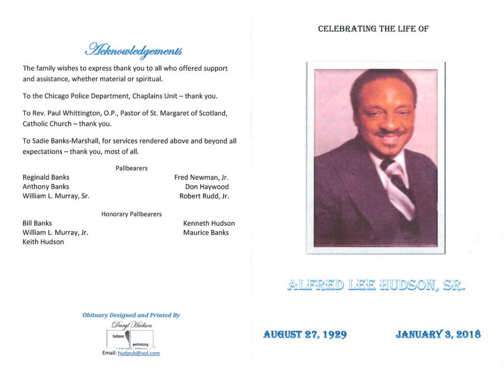 Alfred Lee Hudson Sr Obituary