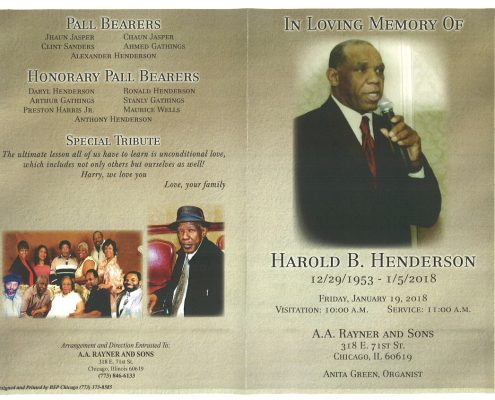 Harold B Henderson Obituary