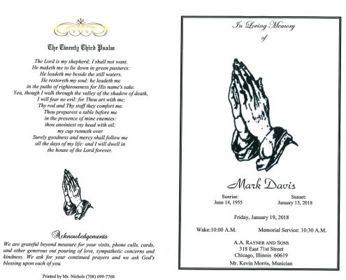 Mark Davis Obituary