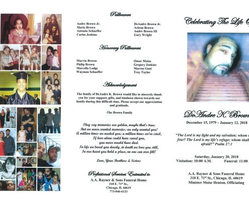 DeAndre K Brown Obituary