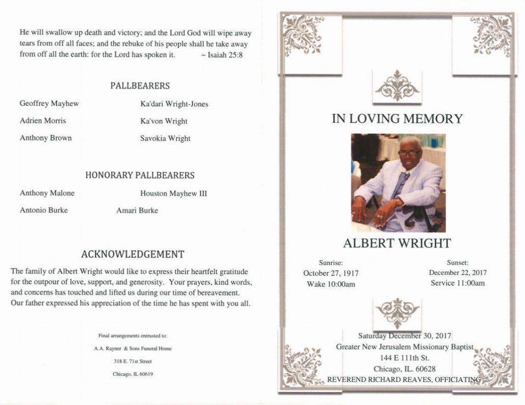 Albert Wright Obituary