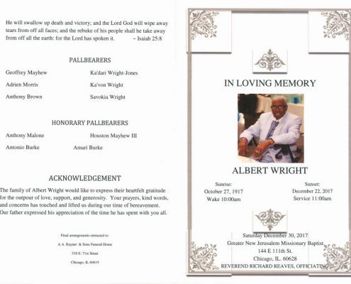 Albert Wright Obituary