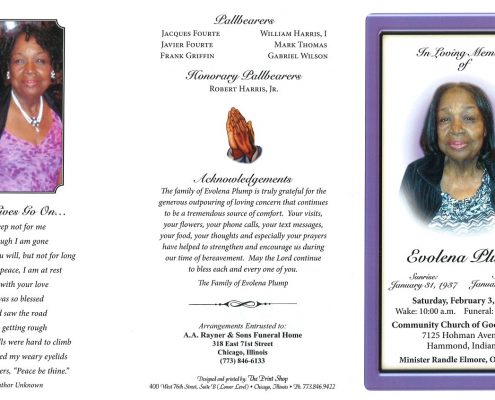 Evoleva Plump Obituary