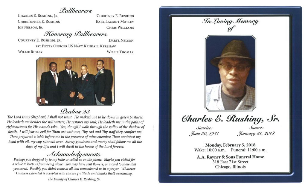 Charles E Rushing Sr Obituary