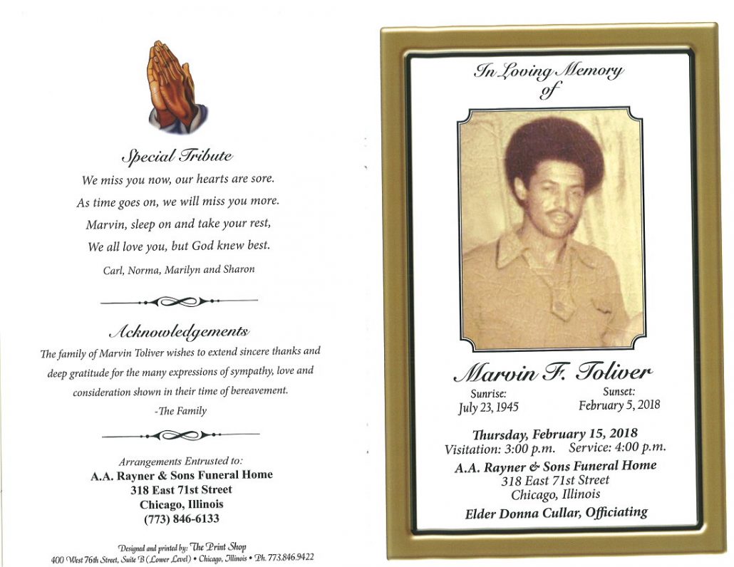 Marvin F Foliver Obituary