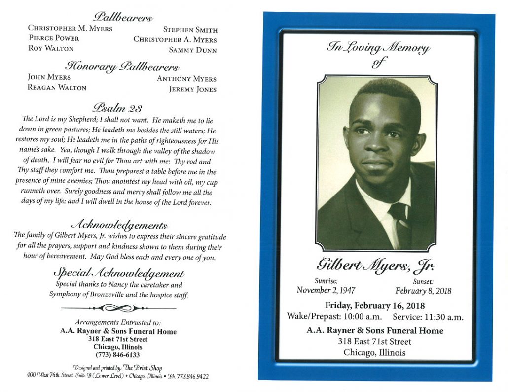 Gilbert Myers Jr Obituary