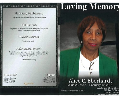 Alice C Eberhardt Obituary