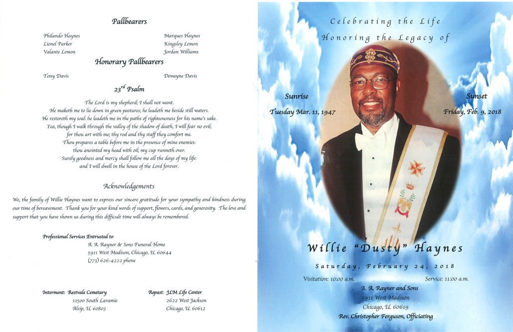 Willie Dusty Haynes Obituary
