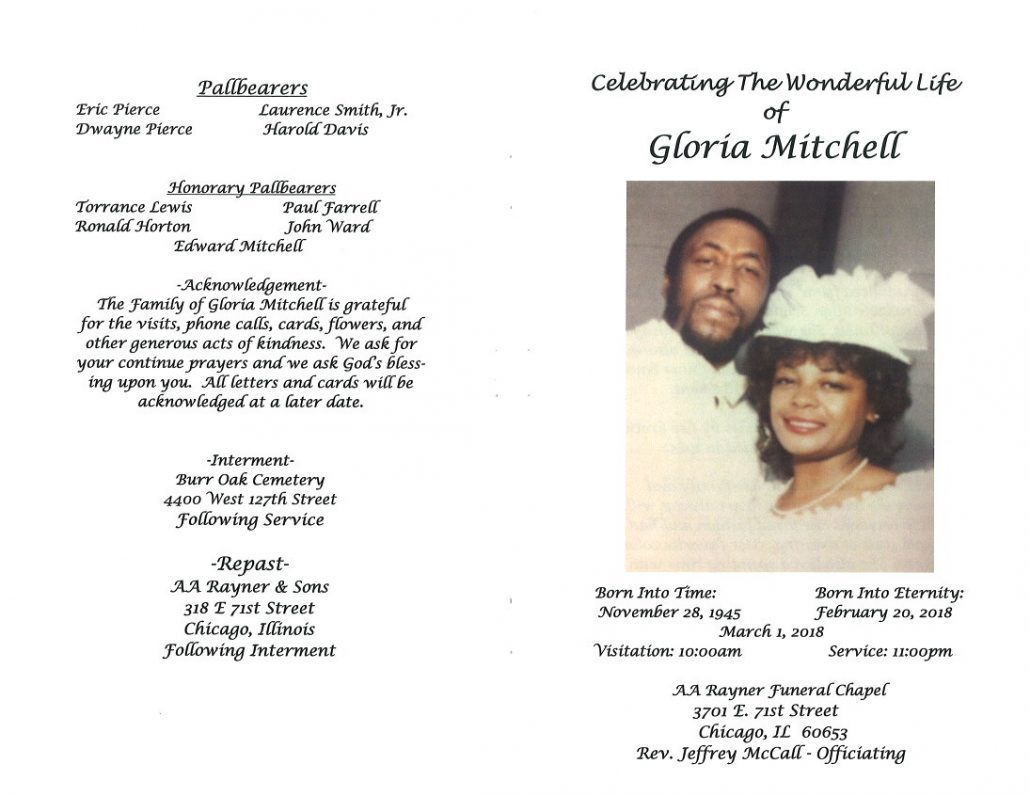 Gloria Mitchell Obituary