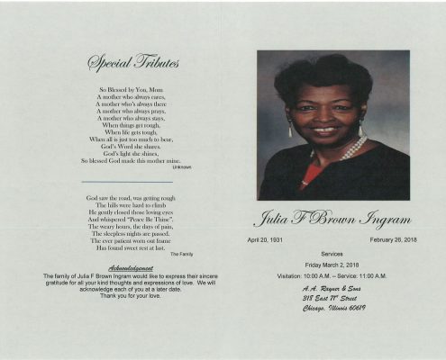 Julia F Brown Ingram Obituary