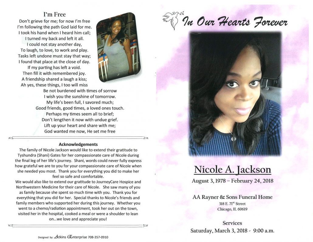 Nicole A Jackson Obituary