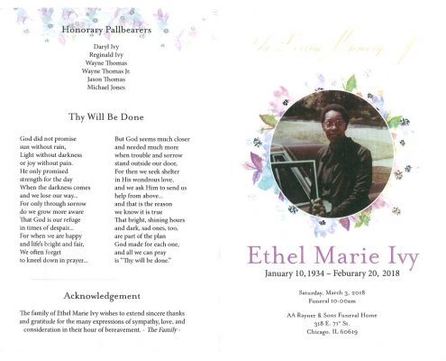 Ethel Marie Ivy Obituary