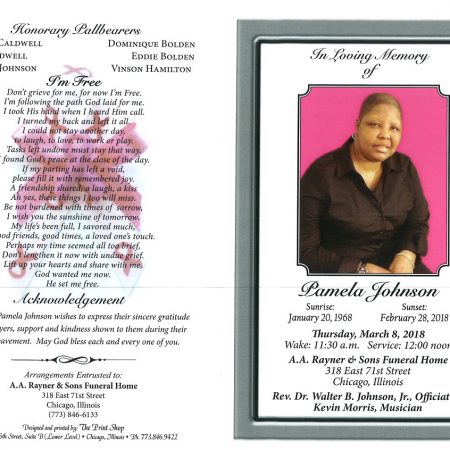 Pamela Johnson Obituary | AA Rayner and Sons Funeral Homes