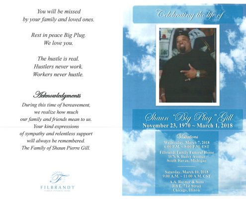 Shawn Big Plug Gill obituary