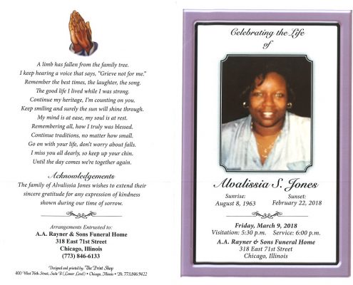 Alvalissia S Jones Obituary